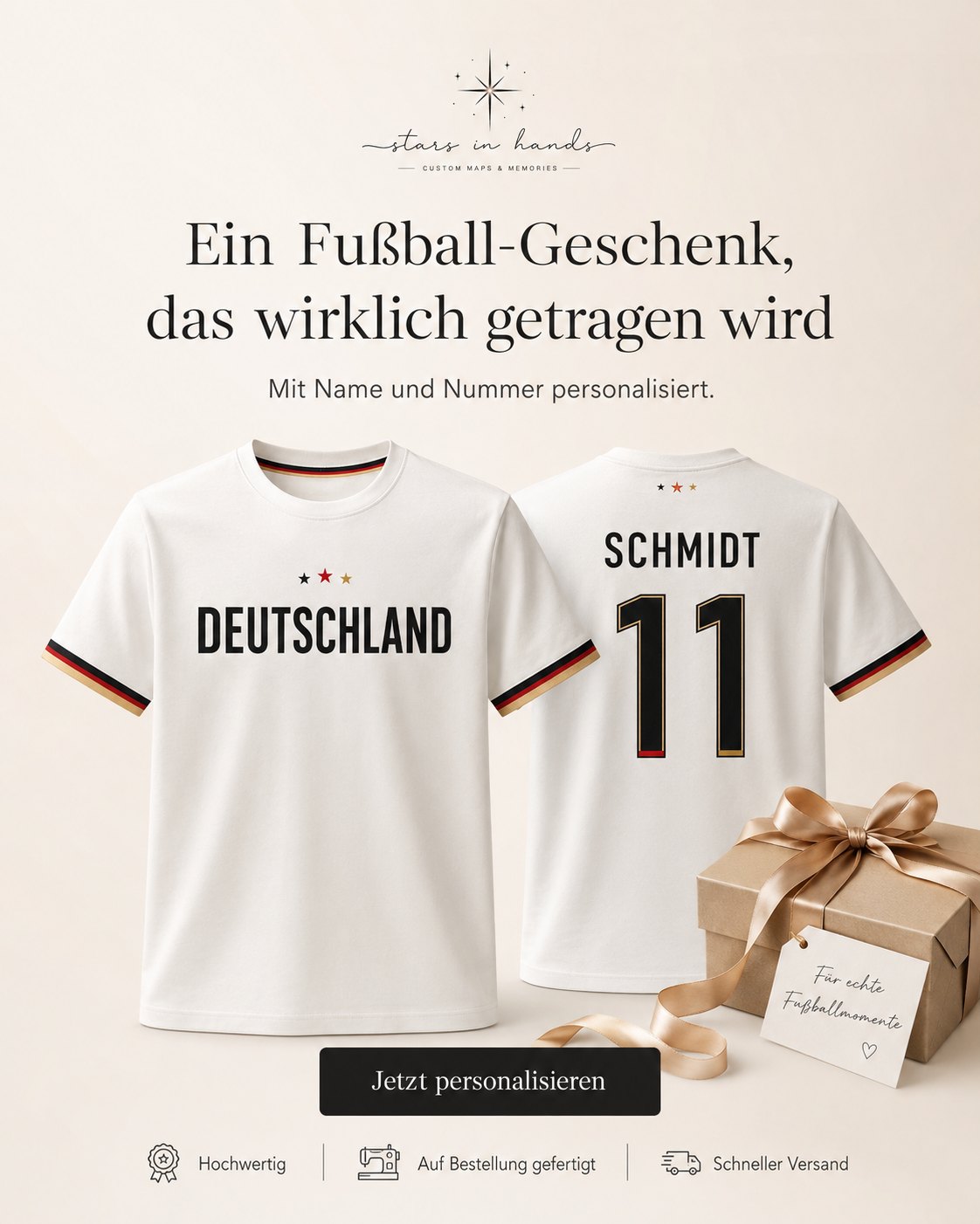 Personalisiertes Fußball-T-Shirt for Deutschland