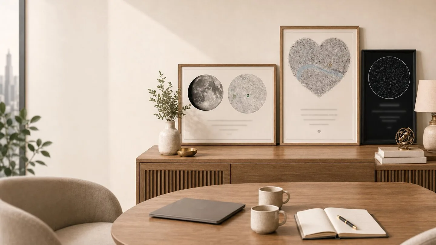 Mappa incorniciata personalizzata come regalo di ringraziamento per un cliente