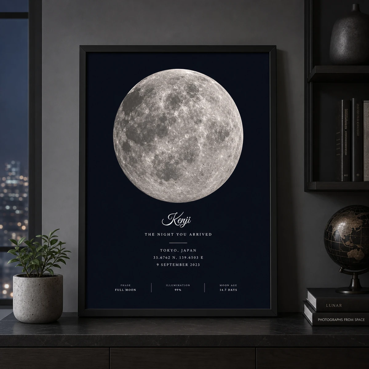 Moon Phase Map preview 6: Leaning on a shelf