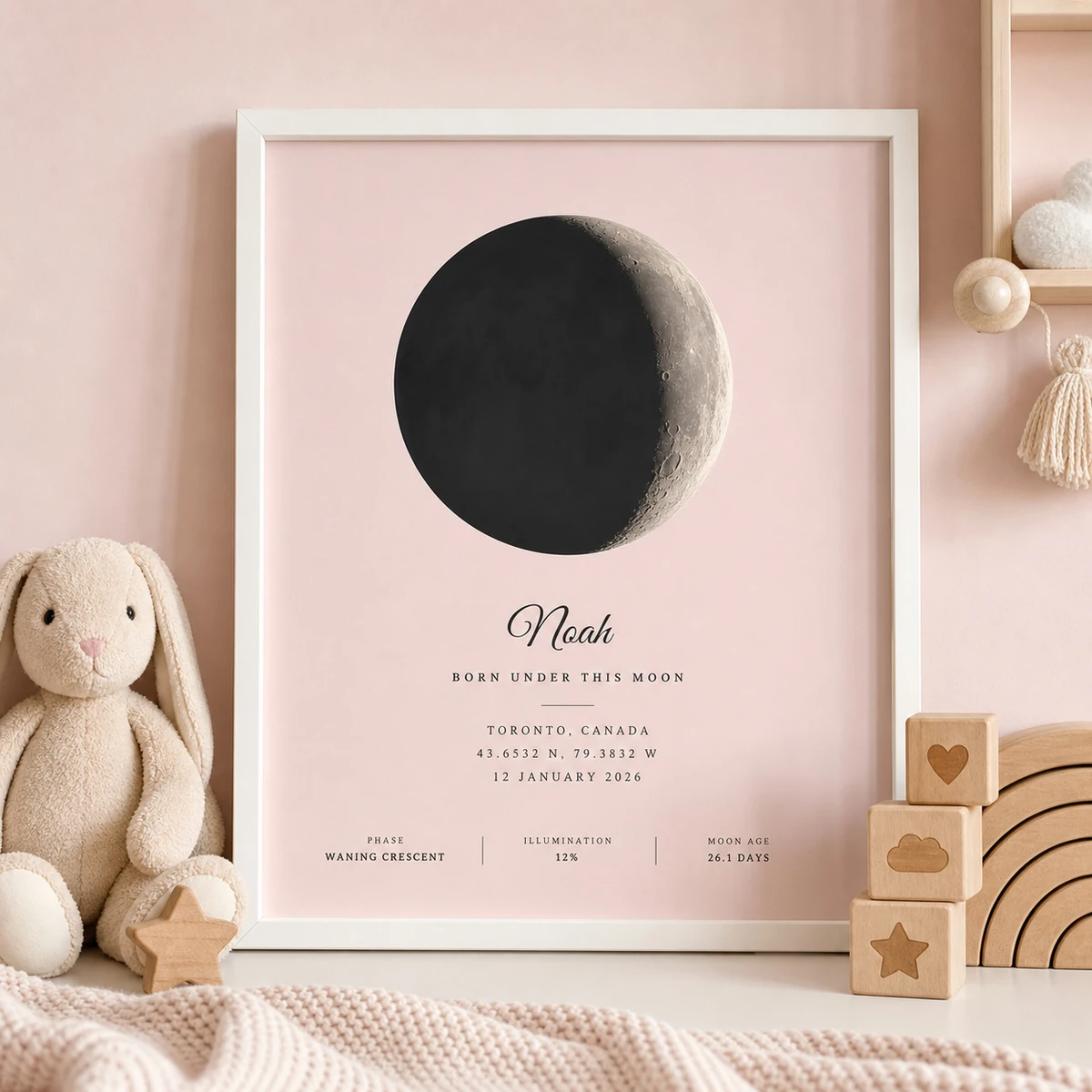 Moon Phase Map preview 4: Print + ink detail