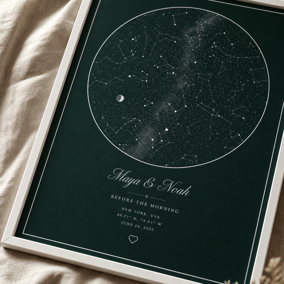 Mapa estelar personalizado preview 4: Detalle de impresión y tinta