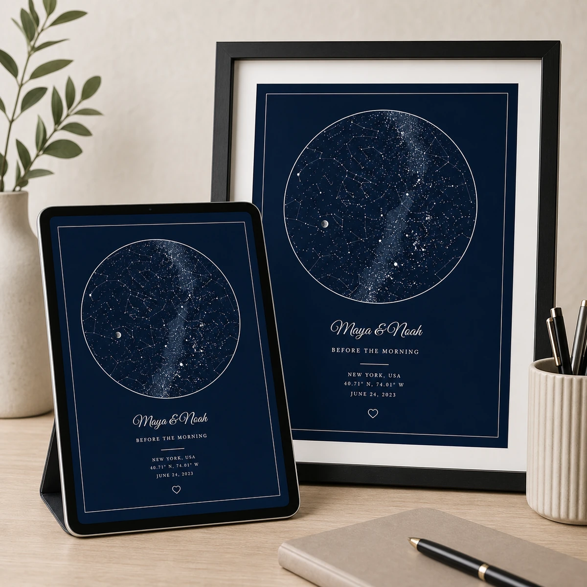 Mapa estelar personalizado preview 5: Escena de lifestyle